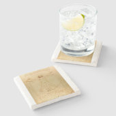 Vitruvian Man von Leonardo da Vinci Steinuntersetzer (Seitenansicht)