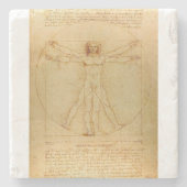 Vitruvian Man von Leonardo da Vinci Steinuntersetzer (Vorderseite)