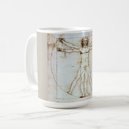Vitruvian Man von Leonardo da Vinci Tasse (Vorderseite Links)