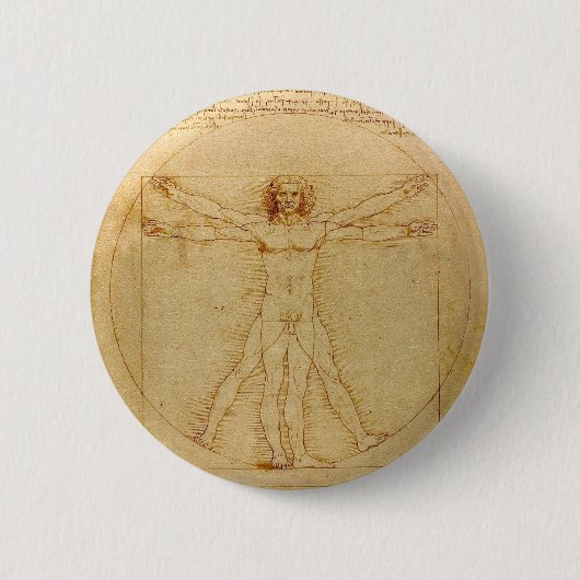 Vitruvian Mann durch Leonardo da Vinci Button (Vorderseite)