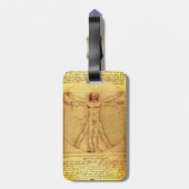 Vitruvian Mann durch Leonardo da Vinci Gepäckanhänger (Rückseite vertikal)