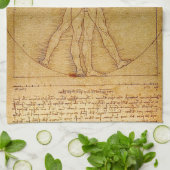 Vitruvian Mann durch Leonardo da Vinci Geschirrtuch (Gefaltet)