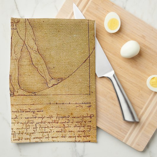 Vitruvian Mann durch Leonardo da Vinci Geschirrtuch (Viertel Falte)