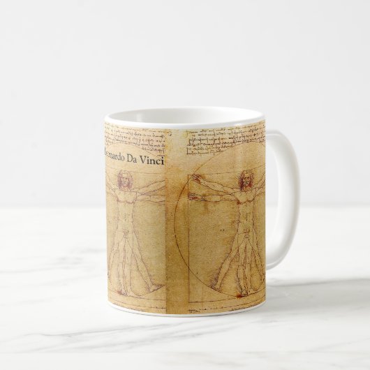 Vitruvian Mann durch Leonardo da Vinci Kaffeetasse (VorderseiteRechts)