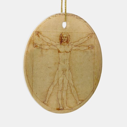 Vitruvian Mann durch Leonardo da Vinci Keramikornament (Rechts)