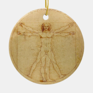 Vitruvian Mann durch Leonardo da Vinci Keramikornament