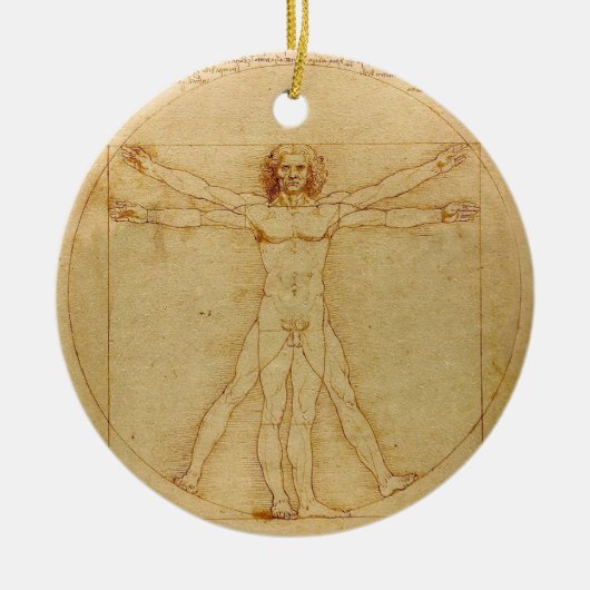 Vitruvian Mann durch Leonardo da Vinci Keramikornament (Vorne)