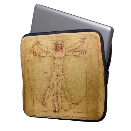 Vitruvian Mann durch Leonardo da Vinci Laptopschutzhülle (Vorderseite Links)