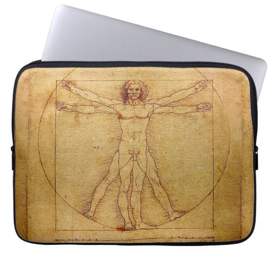 Vitruvian Mann durch Leonardo da Vinci Laptopschutzhülle (Vorderseite)