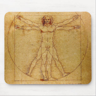 Vitruvian Mann durch Leonardo da Vinci Mousepad