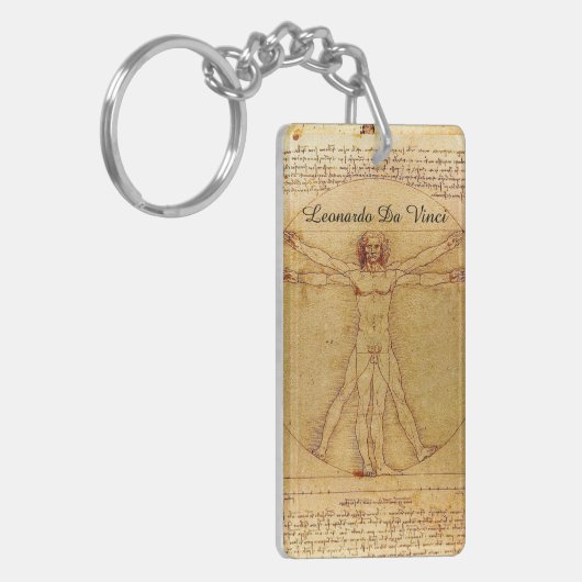 Vitruvian Mann durch Leonardo da Vinci Schlüsselanhänger (Vorderseite links)