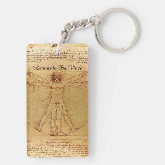 Vitruvian Mann durch Leonardo da Vinci Schlüsselanhänger (Rückseite)