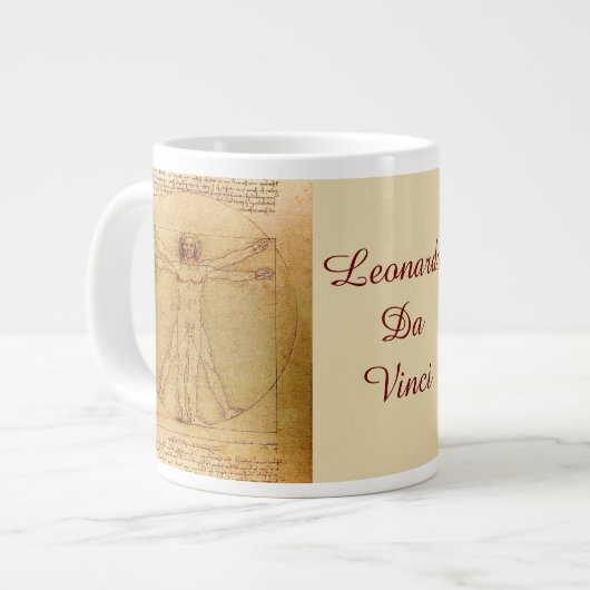 Vitruvian Mann von Leonardo Da Vinci Jumbo-Tasse (Vorderseite Links)