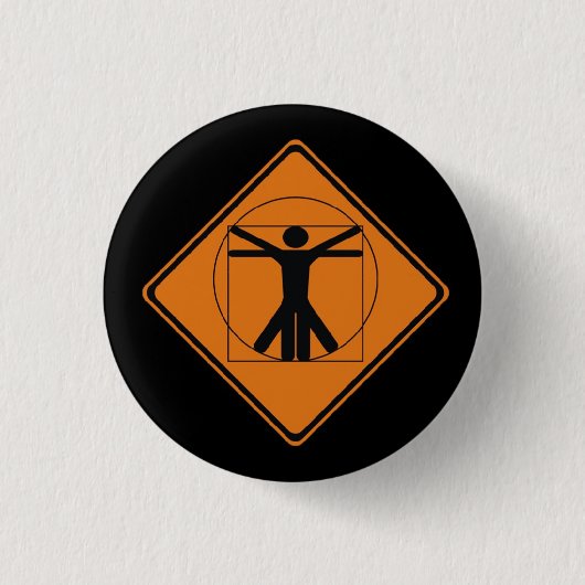 vitruvian MannVerkehrsschild Button (Vorderseite)