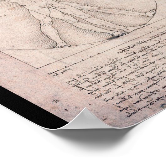 Vitruvian ManVitruvian Man, Leonardo da Vinci Poster (Ecke)