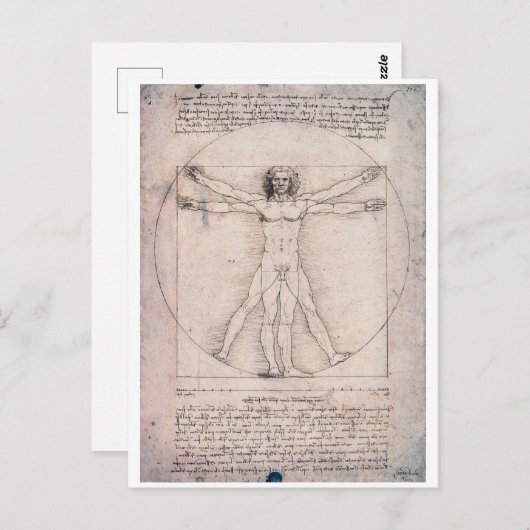 Vitruvian ManVitruvian Man, Leonardo da Vinci Postkarte (Vorne/Hinten)