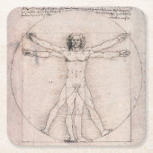 Vitruvian ManVitruvian Man, Leonardo da Vinci Rechteckiger Pappuntersetzer (Vorderseite)