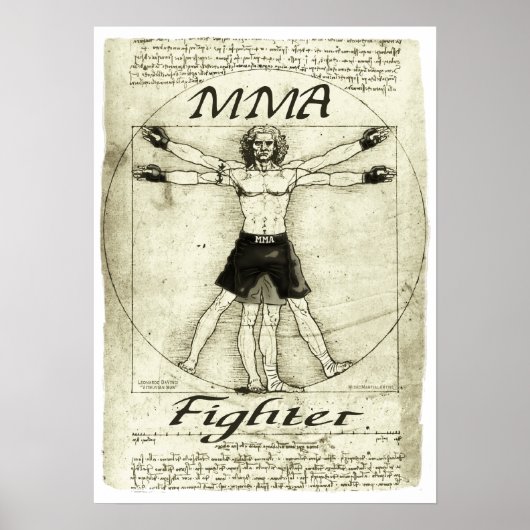 Vitruvian MMA Man Poster (Vorne)