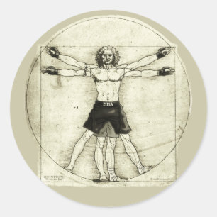 Vitruvian MMA Mann Runder Aufkleber