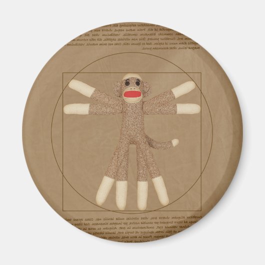 Vitruvian Monkey Magnet (Vorne)
