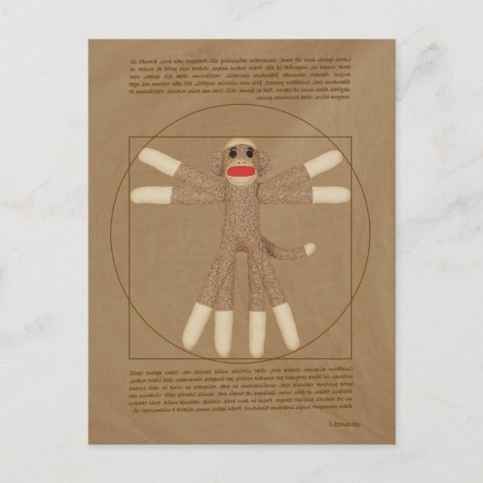 Vitruvian Monkey Postcard Postkarte (Vorderseite)