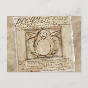 Vitruvian Penguin Postkarte