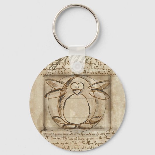Vitruvian Penguin Schlüsselanhänger (Vorderseite)
