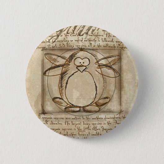 Vitruvian Pinguin Button (Vorderseite)
