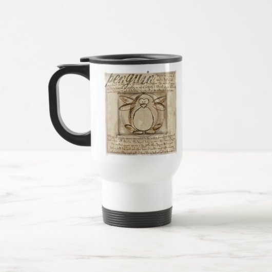 Vitruvian Pinguin Reisebecher (Links)