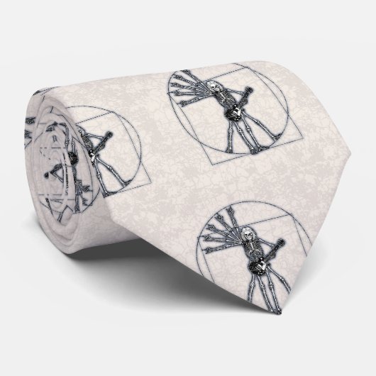 Vitruvian Skelett Krawatte (Gerollt)