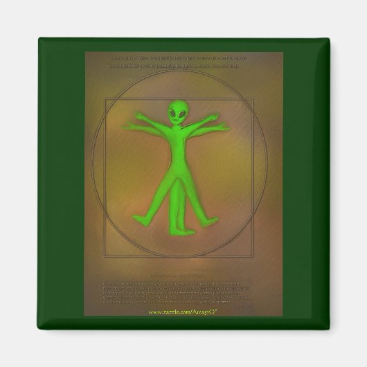 Vitruvian Space Alien /2 Magnet (Vorne)
