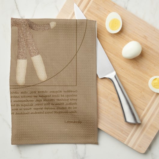 Vitruvianer Sockaffel Geschirrtuch (Viertel Falte)