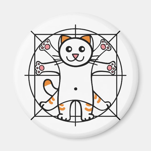 Vitruvianische Katze Magnet (Vorne)