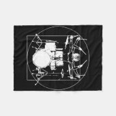 Vitruvianischer Mann-Trommler-Aufkleber Fleecedecke (Vorderseite (Horizontal))