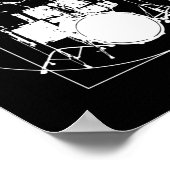 Vitruvianischer Mann-Trommler-Aufkleber Poster (Ecke)