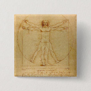 Vitruvianischer Mensch von Leonardo Da Vinci Button