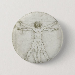 Vitruvianischer Mensch von Leonardo da Vinci Button