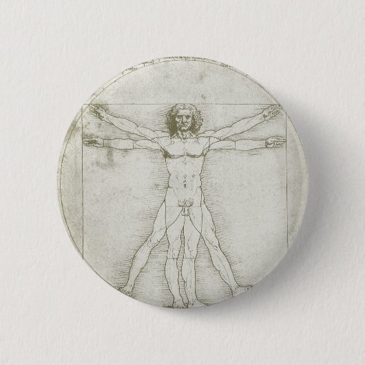 Vitruvianischer Mensch von Leonardo da Vinci Button (Vorderseite)