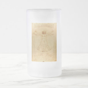 Vitruvianischer Mensch von Leonardo Da Vinci Mattglas Bierglas