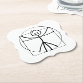 Vitruvius en Vitruviusman. Leonardo da Vinci.  Untersetzer (angewinkelt)