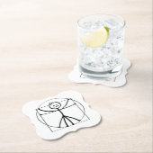 Vitruvius en Vitruviusman. Leonardo da Vinci.  Untersetzer (Vor Ort)