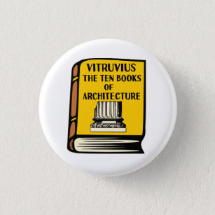 Vitruvius zehn Bücher Architektur-Buch-Knopf Button