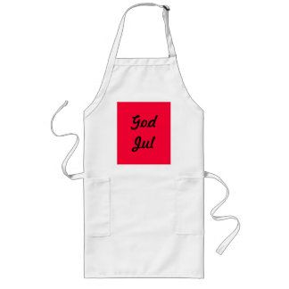 Vitt Julförkläde "God Jul" Lange Schürze