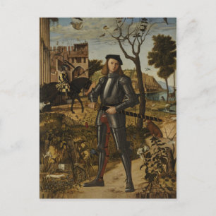 Vittore Carpaccio - Junger Ritter in einer Landsch Postkarte