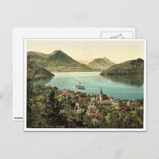 Vitznau und Rigibahn, Vierwaldstättersee, Schweiz  Postkarte (Vorne/Hinten)