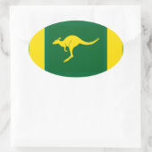 VIUR Aussie Colors Kangaroo Ovaler Aufkleber (Tasche)