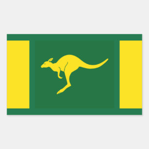 VIUR Aussie Colors Kangaroo Rechteckiger Aufkleber