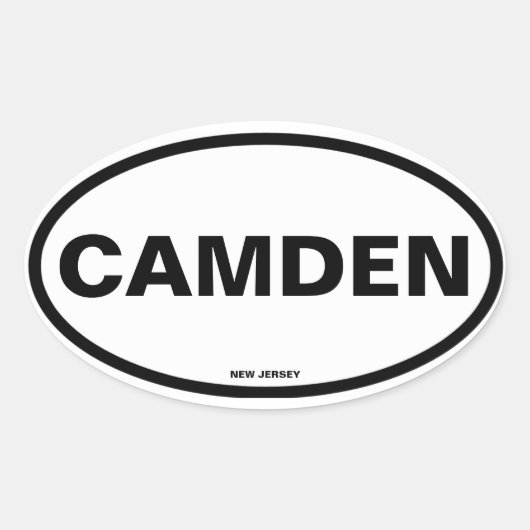 VIUR Camden New Jersey Ovaler Aufkleber (Vorderseite)