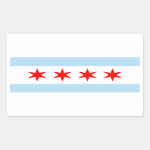 VIUR Chicago Flag Rechteckiger Aufkleber