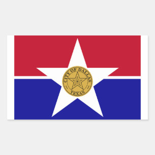 VIUR Dallas Flag Rechteckiger Aufkleber